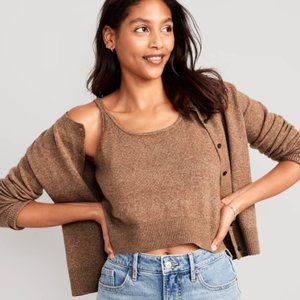 Cozy Cropped Sweater Tank Top for Women, XS, Old Navy, Toasty